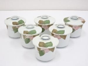 景山造　椿文蓋付湯呑6客